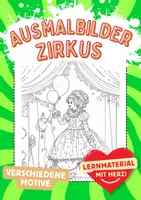 Vorschau - Arbeitsblätter - Ausmalbild Zirkus Kunst Ausmalbilder Manege ausmalen Lückenfüller - Deckblatt