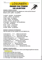 Vorschau - Arbeitsblätter - Übungen zum Steigern von Adjektiven (einfach) DAZ / DAF (mit Lösungen) - Seite 1