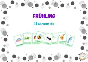 Vorschau - Stationenlernen - Frühling Flashcards - Deckblatt