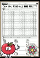 Vorschau - Arbeitsblätter - Fruit - Word Search - Deckblatt
