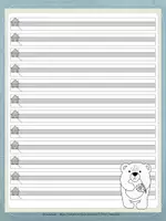Vorschau - Arbeitsblätter - Briefpapier "Bär" - Lineatur - 4 Versionen - Seite 3