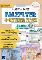 Vorschau - Arbeitsblätter - 4-Seitiger Flyer | Falzflyer | Dokumentgestaltung mit Word | WiK | Informatik - Deckblatt