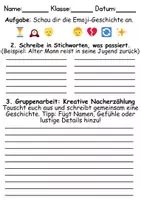Vorschau - Arbeitsblätter - SCHWERE Emoji-Geschichten / Smiley-Sätze / Kurzgeschichten / Unterrichtsidee - Seite 3