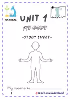 Vista previa - Hojas de trabajo - Natural Science 1º My body and health. - Portada