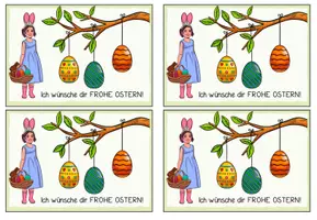 Vorschau - Mal- und Bastelvorlagen - Grußkarten "Frohe Ostern" und "Viel Erfolg bei der Eiersuche" - Seite 1