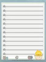 Vorschau - Arbeitsblätter - Briefpapier "Ostern" - Lineatur - 8 Versionen - Seite 2