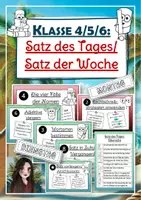 Vorschau - Arbeitsblätter - Satz des Tages / Satz der Woche - Tafelmaterial für Klasse 4/5/6 (mit Übersicht) - Deckblatt