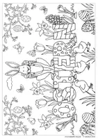 Vorschau - Arbeitsblätter - Anmalbild Ostern - Karlchen Krabbelfix - Seite 1