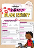 Vorschau - Merkblätter - Writing a blog entry | Phrases | Merkblatt Writing - Deckblatt