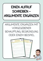 Vorschau - Arbeitsblätter - Argumente ergänzen - Arbeitsblätter mit Lösungen - Deckblatt