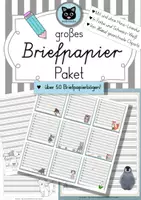 Vorschau - Arbeitsblätter - Großes Briefpapier Bundle - Lineatur - handgezeichnet! - Deckblatt