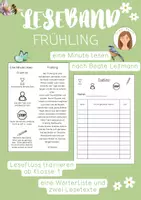 Vorschau - Arbeitsblätter - Leseband: Eine Minute lesen - Frühling - Deckblatt