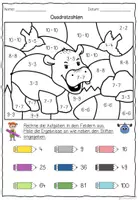 Vorschau - Arbeitsblätter - Rechnen & Malen – Quadratzahlen Einmaleins, Rechenmalblätter für Klasse 2 🎨 Differenzierte Mathe-Arbeitsblätter mit Lösung - Seite 2