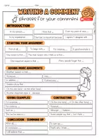 Vorschau - Arbeitsblätter - Write a comment | 🖊️Writing Phrases | Opinion | Discuss - Seite 1