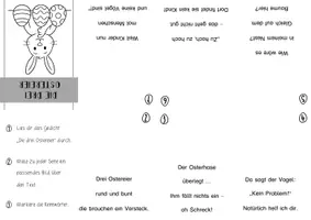 Vorschau - Arbeitsblätter - Ostergedicht als Leporello - 3fach differenziert für Klasse 1 und 2 - Seite 1