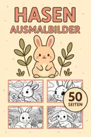 Vorschau - Mal- und Bastelvorlagen - Hasen Ausmalbilder (50 Malvorlagen) inkl. Stundenentwurf (PDF) - Deckblatt