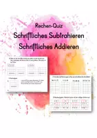 Vorschau - Arbeitsblätter - Schriftliches Subtrahieren und Addieren - Rechen-Quiz - Deckblatt