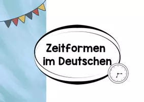 Vorschau - Arbeitsblätter - Die Zeitformen im Deutschen - Zeitstrahl aufklappbar - Seite 1