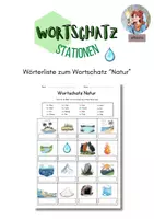 Vorschau - Spiele - Wortschatz "Natur": Wörterliste - Deckblatt