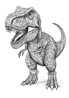 Vorschau - Ausmalbild Tyrannosaurus Kunst Ausmalbilder T-rex ausmalen Dinosaurier - Seite 2