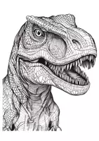 Vorschau - Ausmalbild Tyrannosaurus Kunst Ausmalbilder T-rex ausmalen Dinosaurier - Seite 3