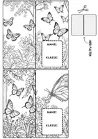 Vorschau - Lesezeichen Schmetterlinge Buchzeichen Kunst Insekten basteln Ausmalbilder - Seite 2
