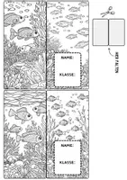 Vorschau - Mal- und Bastelvorlagen - Lesezeichen Korallenriff Buchzeichen Kunst Fische basteln Ausmalbilder - Seite 2