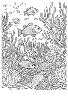 Vorschau - Arbeitsblätter - Ausmalbild Korallenriff Kunst Ausmalbilder Fische ausmalen Lückenfüller - Seite 2