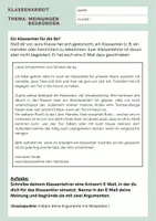 Vorschau - Arbeitsblätter - Klassenarbeit+EWH - Meinung begründen - Klassentier - Seite 1