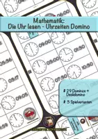 Vorschau - Arbeitsblätter - Mathematik: Uhr lesen - Uhrzeiten Domino - Deckblatt