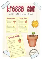 Vorschau - Poster - Anleitung zum Kresse säen - Kärtchen in A5 und A5 - Deckblatt