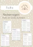 Vorschau - Arbeitsblätter - Arbeitsblätter Rechenregeln - Deckblatt