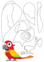 Vorschau - Mal- und Bastelvorlagen - Bastel-Puzzle: Papagei 🦜 Ausdrucken, Ausmalen, Ausschneiden und Zusammenkleben - Seite 3