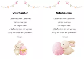 Vorschau - Mal- und Bastelvorlagen - Gedicht Osterhäschen - 3 Versionen - Deckblatt
