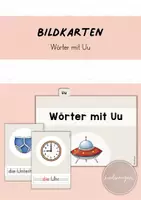 Vorschau - Bildkarten - Bildkarten: Wörter mit U u (Buchstabeneinführung) - Deckblatt
