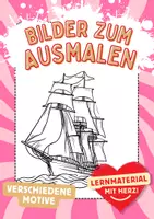 Vorschau - Arbeitsblätter - Ausmalbild Segelschiff Kunst Ausmalbilder ausmalen Lückenfüller - Deckblatt