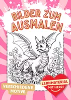 Vorschau - Arbeitsblätter - Ausmalbild Drachen Kunst Ausmalbilder ausmalen Lückenfüller - Deckblatt