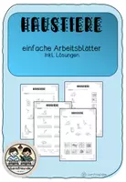 Vorschau - Arbeitsblätter - Haustiere einfache Arbeitsblätter inkl - Deckblatt