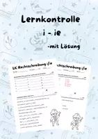 Vorschau - Test - Lernkontrolle Rechtschreibung i-ie - Deckblatt