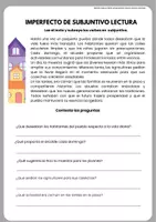 Vista previa - Hojas de trabajo - PRESENTE E IMPERFECTO DE SUBJUNTIVO LECTURA - página 1