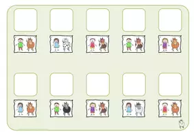 Vorschau - Fördermaterial/Inklusion - Klettmappe "Zweierreihe" - optische Differenzierung - Seite 1