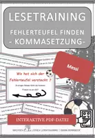Vorschau - Fördermaterial/Inklusion - Fußball Messi Spezial: Fehlerteufel Lesekarten Kommasetzung - Seite 1