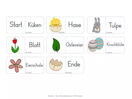 Vorschau - Spiele - Domino "Ostern" - zweifach differenziert - Seite 1