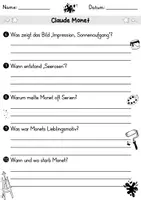 Vorschau - Arbeitsblätter - AB Claude Monet | Kunst | Arbeitsblätter mit Fragen + Lösungen - Seite 2