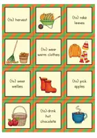 anteprima - Materiale di supporto/inclusione - Autumn Activities Matching Pairs Game (English) / Attività autunnali Gioco delle coppie di abbinamenti (Inglese) - Pagina 1