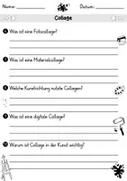 Vorschau - Arbeitsblätter - AB Collage | Kunst | Arbeitsblätter mit Fragen + Lösungen - Seite 2