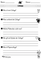 Vorschau - Arbeitsblätter - AB Collage | Kunst | Arbeitsblätter mit Fragen + Lösungen - Seite 1