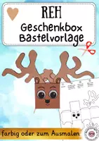 Vorschau - Mal- und Bastelvorlagen - Reh Schachtel Basteln Geschenkbox Weihnachten - Deckblatt