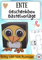 Vorschau - Mal- und Bastelvorlagen - Ente Schachtel Basteln Geschenkbox - Deckblatt