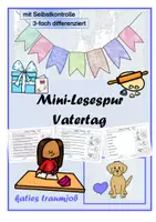 Vorschau - Arbeitsblätter - Mini-Lesespur Vatertag (3-fach differenziert) - Deckblatt